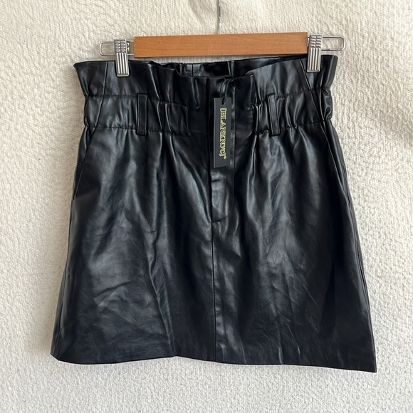 Blank NYC Faux Leather Skirt Womens Small Black‎ Paperbag - Picture 1 of 9